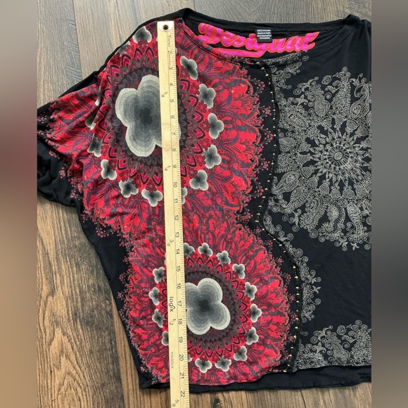 Desigual Women’s Floral Abstract Boat Neck Long Sleeve (Size M) - Picture 6 of 7